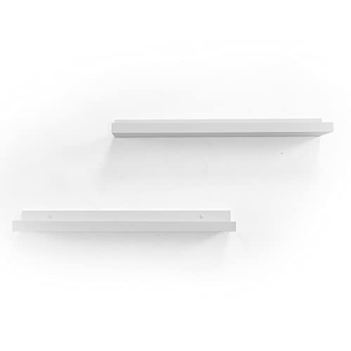 Picture Shelf, Set of 2 Wall Mounted Photo Ledge Floating Shelves for Bedroom