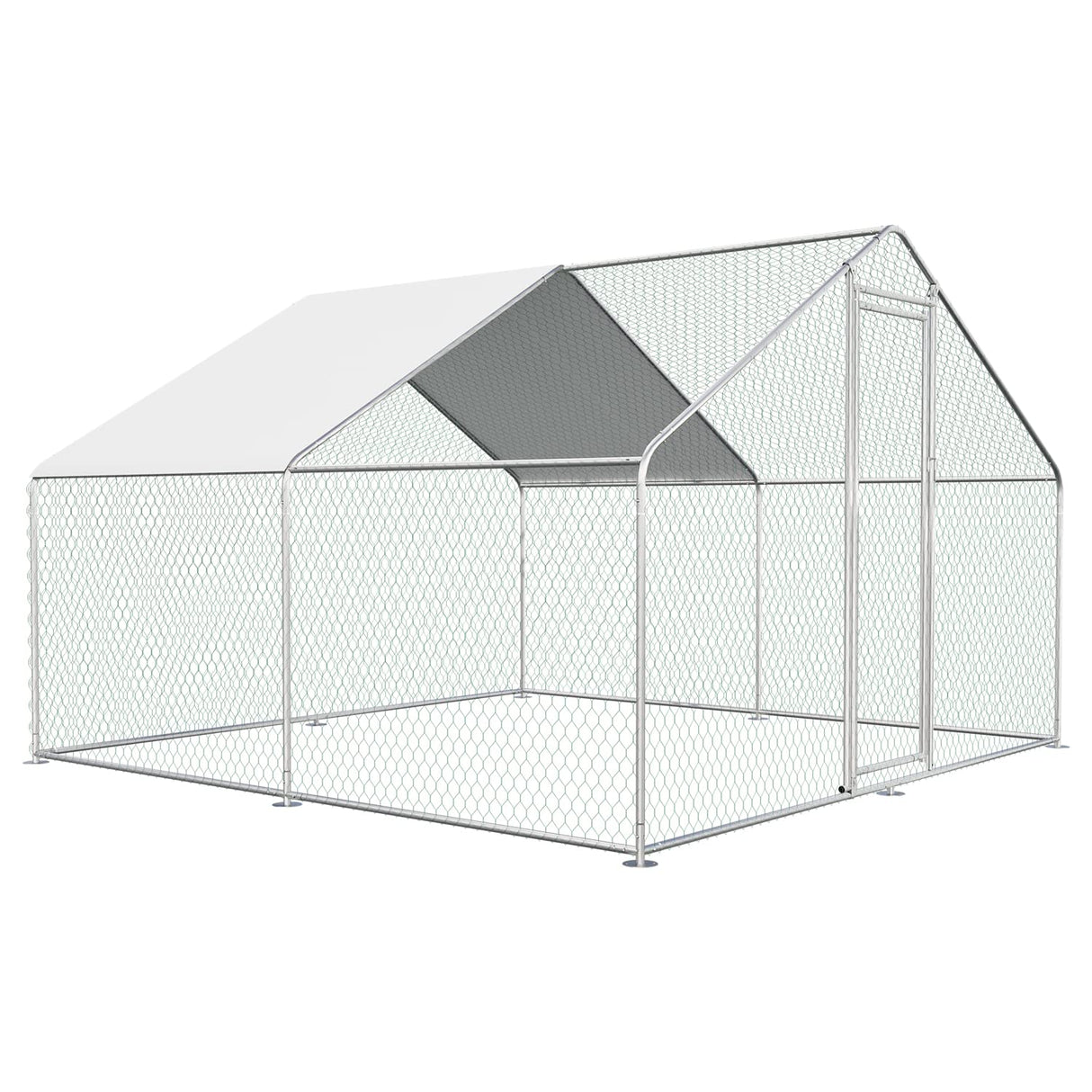118-inch outdoor walk-in coop for 6–10 chickens with 1.38 inch mesh gap