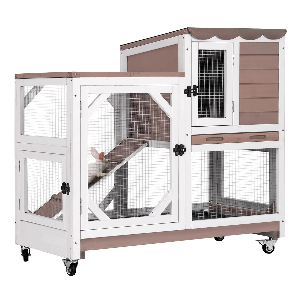 2-story small animal hutch for rabbits, guinea pigs, or chicks