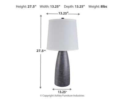 Shavontae Modern Table Lamp Set - 27.5" Gray Poly Lamps (2-Pack)