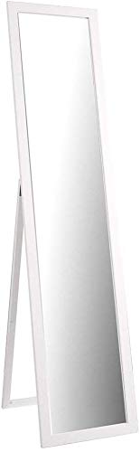 Floor Standing Full Lenght White Wooden Framed Mirror 61'' x 14'' Perfect for Bedroom