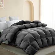 All-Season 75% Down Comforter King Size, Fluffy Duvet Insert with 8 Corner Tabs