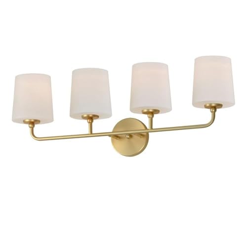 Bristol - 4 Light Bath Vanity-10 Inches Tall and 28.5 Inches Wide-Satin Brass Finish