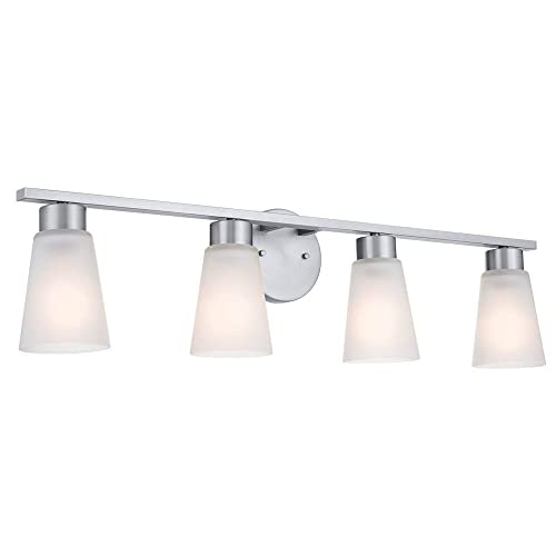 Stamos - 4 Light Bath Vanity in Soft Modern Style-8 Inches Tall-Brushed Nickel Finish