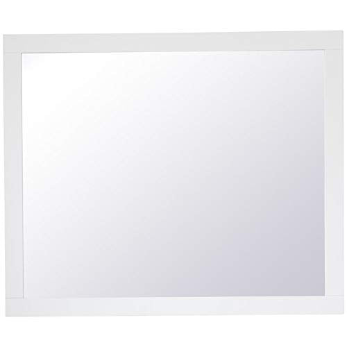 Wood Frame Bathroom Mirror in White Finish