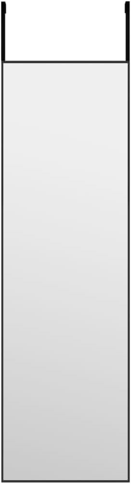 Door Mirror - Black Aluminum and Glass Wall-Mountable