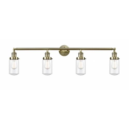 Dover - 4 Light Bath Vanity in Traditional Style-10.75 Inches Tall and 43 Inches Wide-Antique Brass Finish-Clear Glass C
