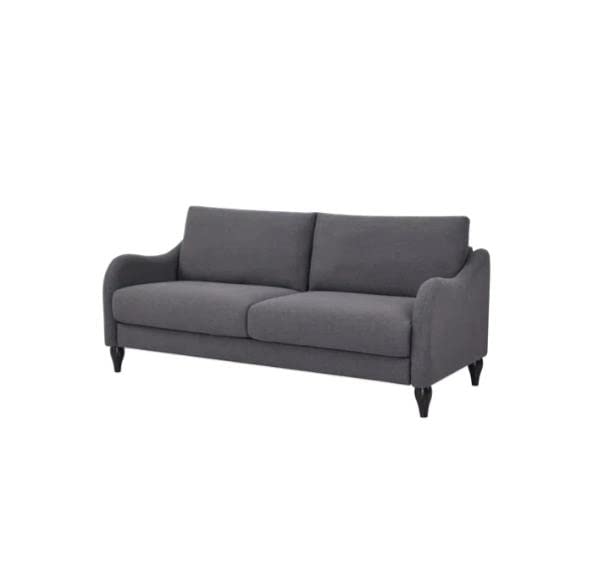 Home Series Mid-Century Modern 73.2'' Wide Curved arms 3-Seater Sofa,Dark Gray