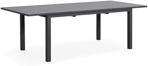 Extendable Outdoor Dining Table 68-91.5 Inches - All-Weather Aluminum for 6-10 People
