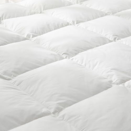 Down Feather Bed Mattress Topper,Down Matress Topper Cover with Straps