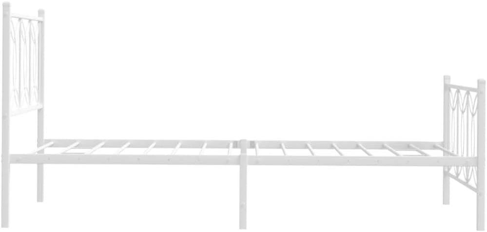 allesoky Bed Frame Without Mattress with Footboard White 39.4x78.7-White(100 x 200 cm)