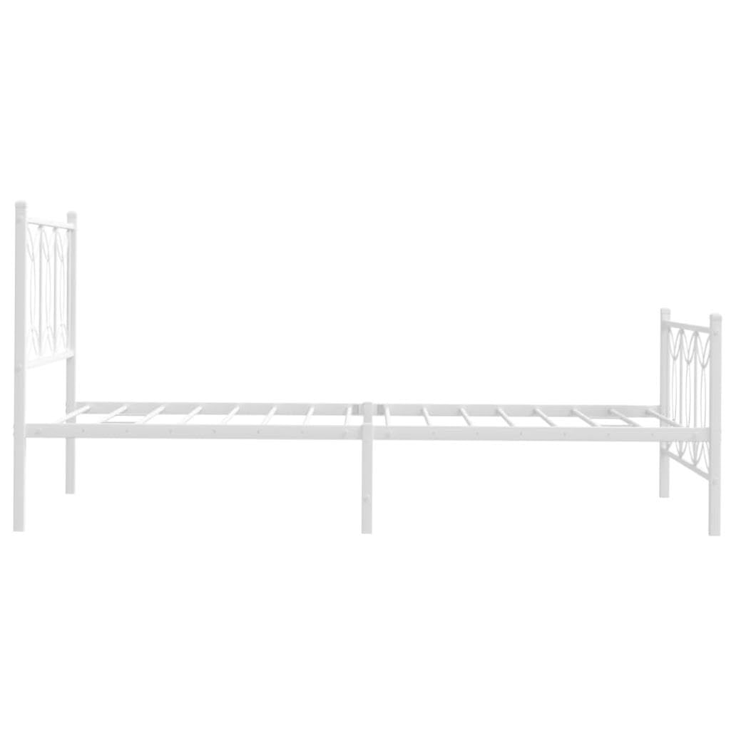 allesoky Bed Frame Without Mattress with Footboard White 39.4x78.7-White(100 x 200 cm)
