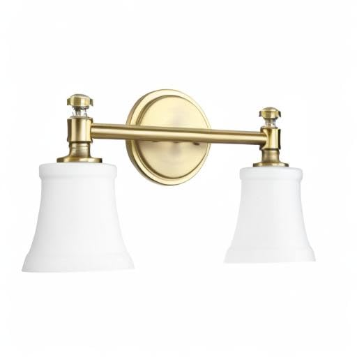 Transitional Two Light Vanity from Rossington Collection in Brass - Antique Finish,