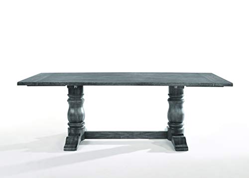 Weathered Gray Trestle Dining Table - Rustic Outdoor Furniture