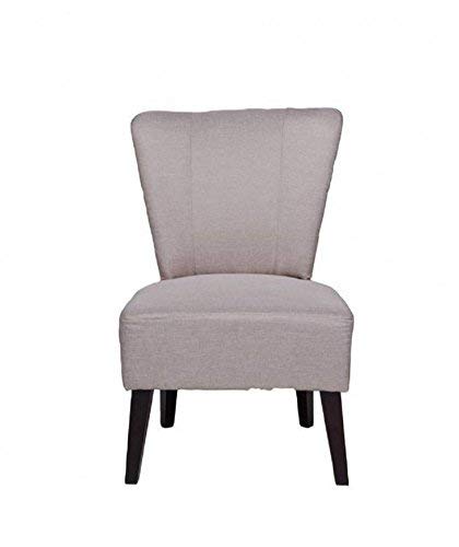 Alice Solid Color Fabric Accent Chair, Beige
