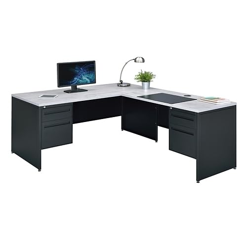 Reversible L Shaped Executive Office Desk - Durable Laminate Computer Desk