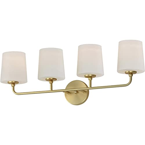 Bristol - 4 Light Bath Vanity-10 Inches Tall and 28.5 Inches Wide-Satin Brass Finish