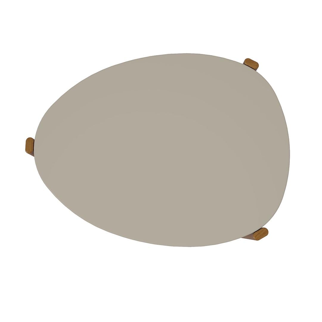 Manhtattan Comfort Gales Mid-Century Modern End Coffee Table with Solid Wood Legs, Greige