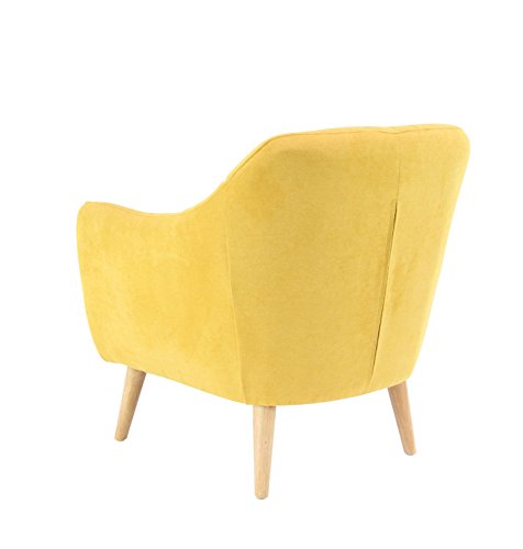Armchair, Bright Yellow, Light Brown
