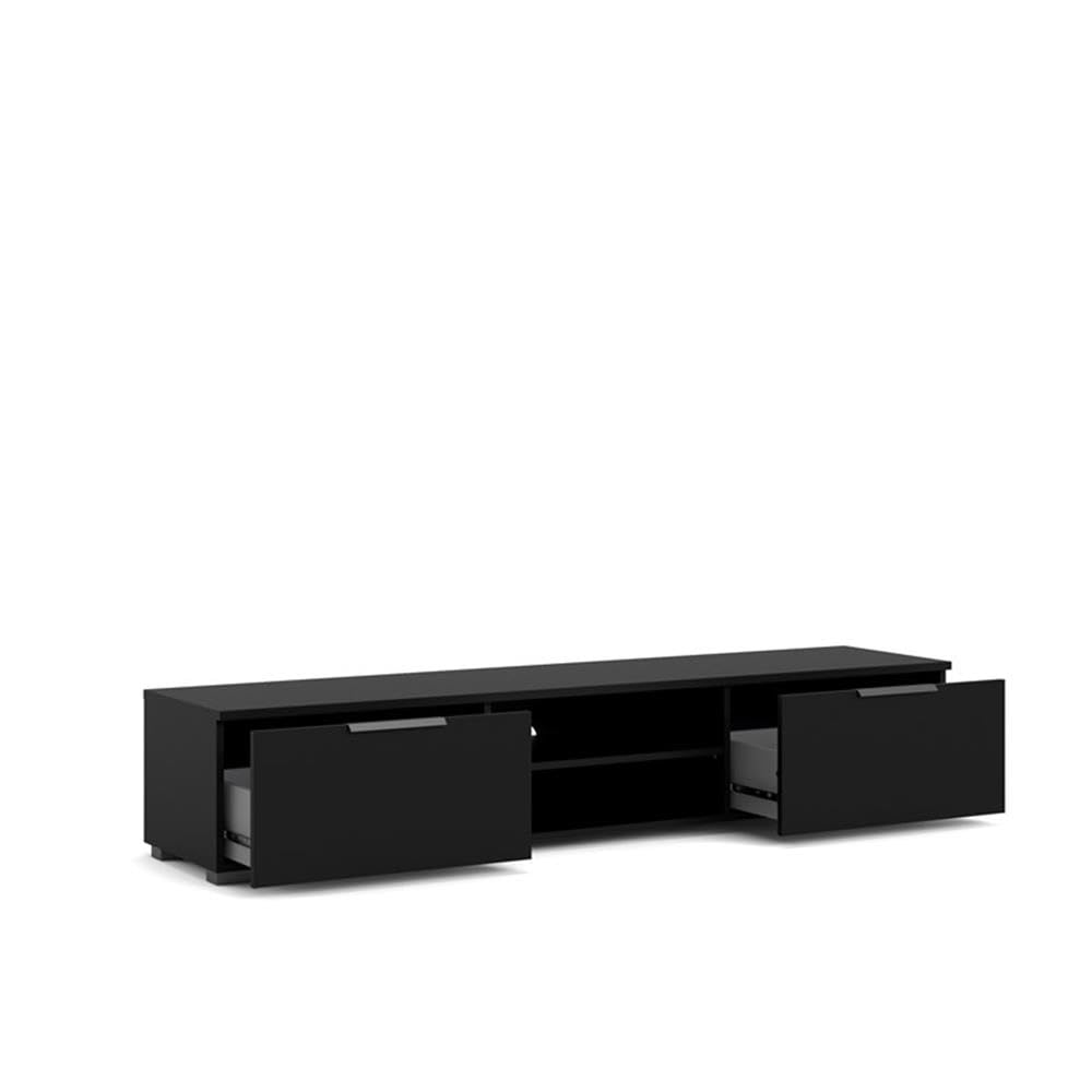 67" Modern TV Stand with Storage in Black Matte