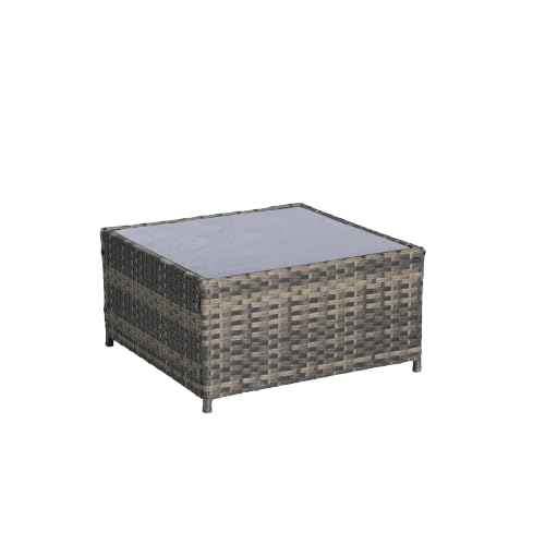 3-Piece L-Shaped Outdoor Sectional Sofa Set with Coffee Table - All-Weather Wicker Patio Furniture