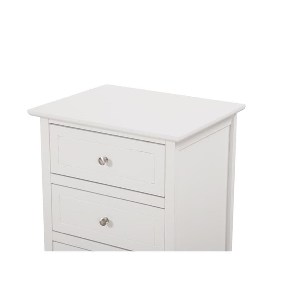 Daniel 3 Drawer Nightstand in White