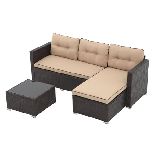 Outdoor Patio Furniture Set, Small Sectional Conversation Set