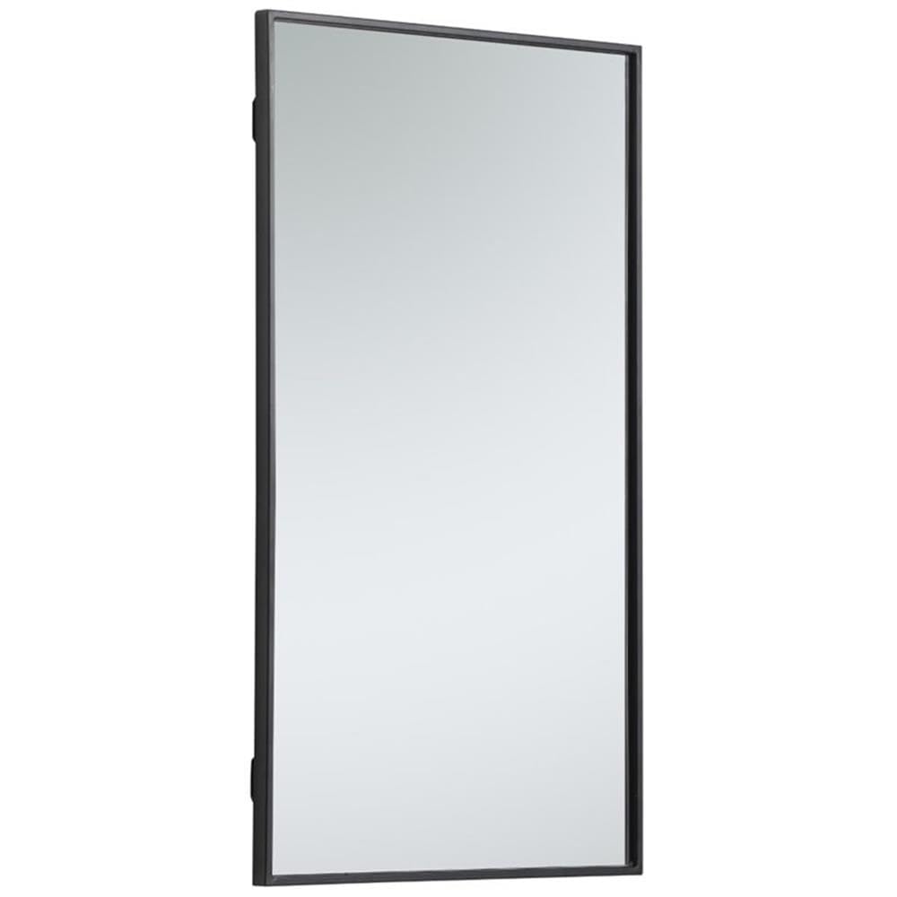 Modern 36" x 20" Contemporary Metal Frame Mirror in Black