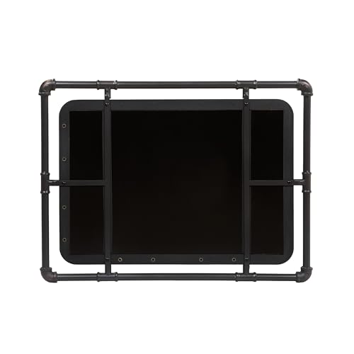 Marico Industrial Wall Mirror with Metal Frame and Nailhead Trim