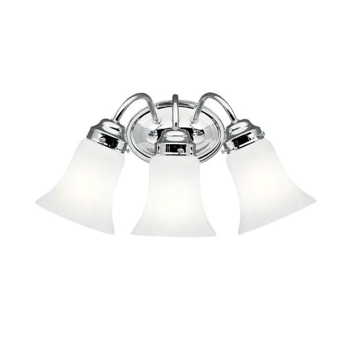 3 Light Bath Fixture - with Transitional Inspirations - 8.75 inches Tall by 18 inches