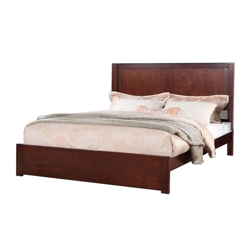California King Bed Wooden 2 Panels Headboard Design, Cherry