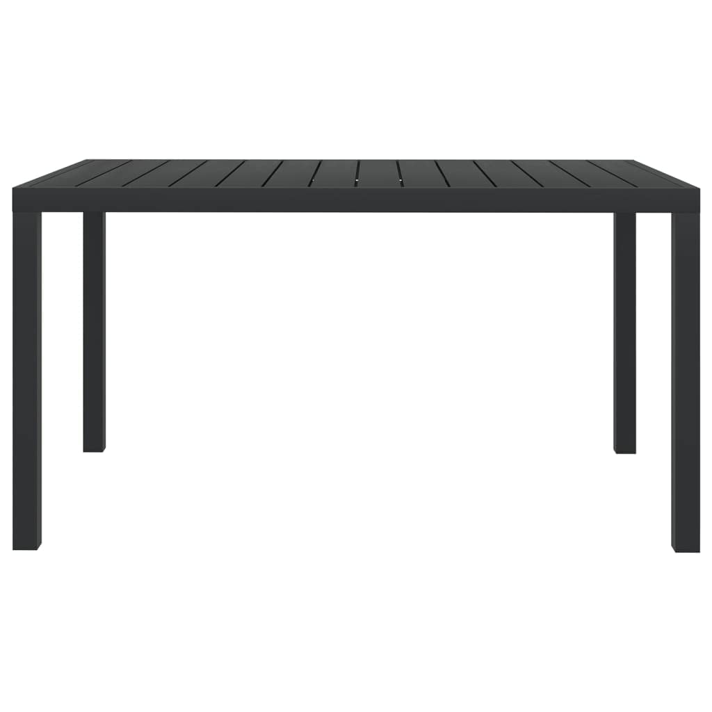 Black Aluminum WPC Outdoor Patio Dining Table - 59.1" x 35.4" Weather Resistant