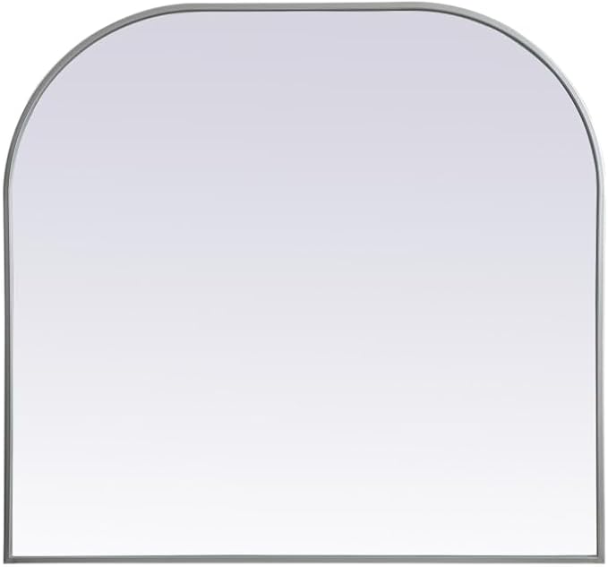 Decor Blaire 36x34 Arch Modern MDF Wood/Iron Mirror in Black