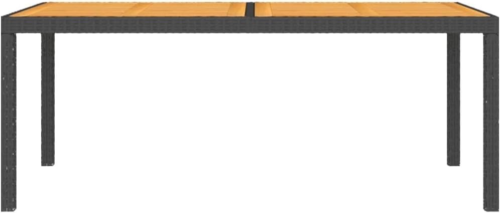 and Durable 7 Piece Patio Dining Set with Cushions, Black Rattan and Powder-Coated