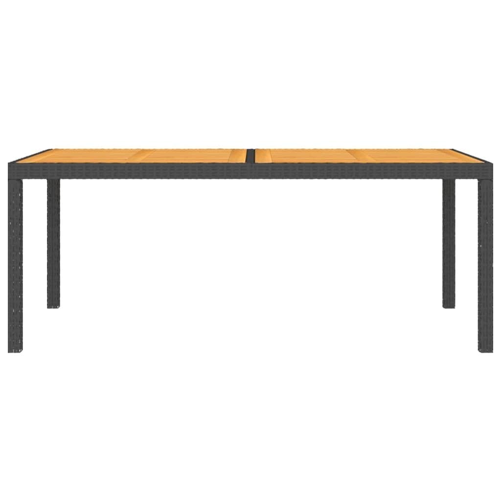 and Durable 7 Piece Patio Dining Set with Cushions, Black Rattan and Powder-Coated