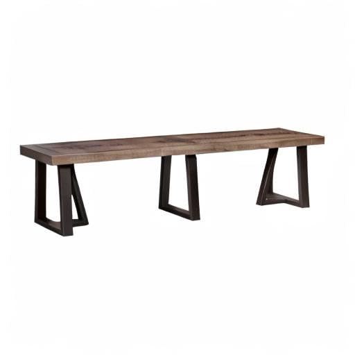 Furniture Prairie Bench, Reclaimed Natural and Black Finish