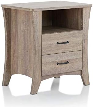 Updated Rustic Natural Wood Finish Nightstand