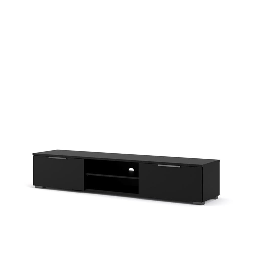 67" Modern TV Stand with Storage in Black Matte