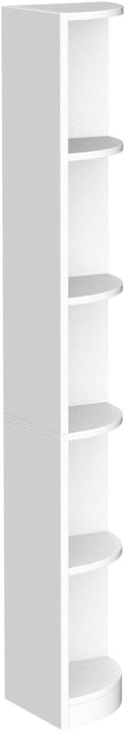 5-Tier Corner Shelf, 70.8" Tall Modern Free Standing Corner Bookshelf, 5 Shelf Display Corner Bookcase and Bookshelves,Wooden Open Storage Book Shelves for Living Room, Home Office, White