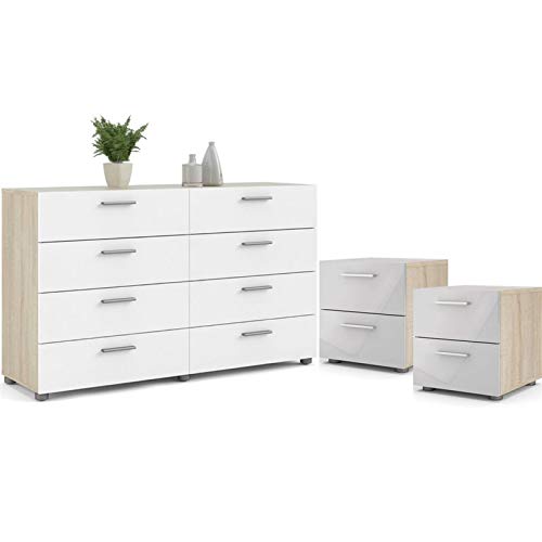 Contemporary 3 Piece Bedroom Set with Two Nightstands