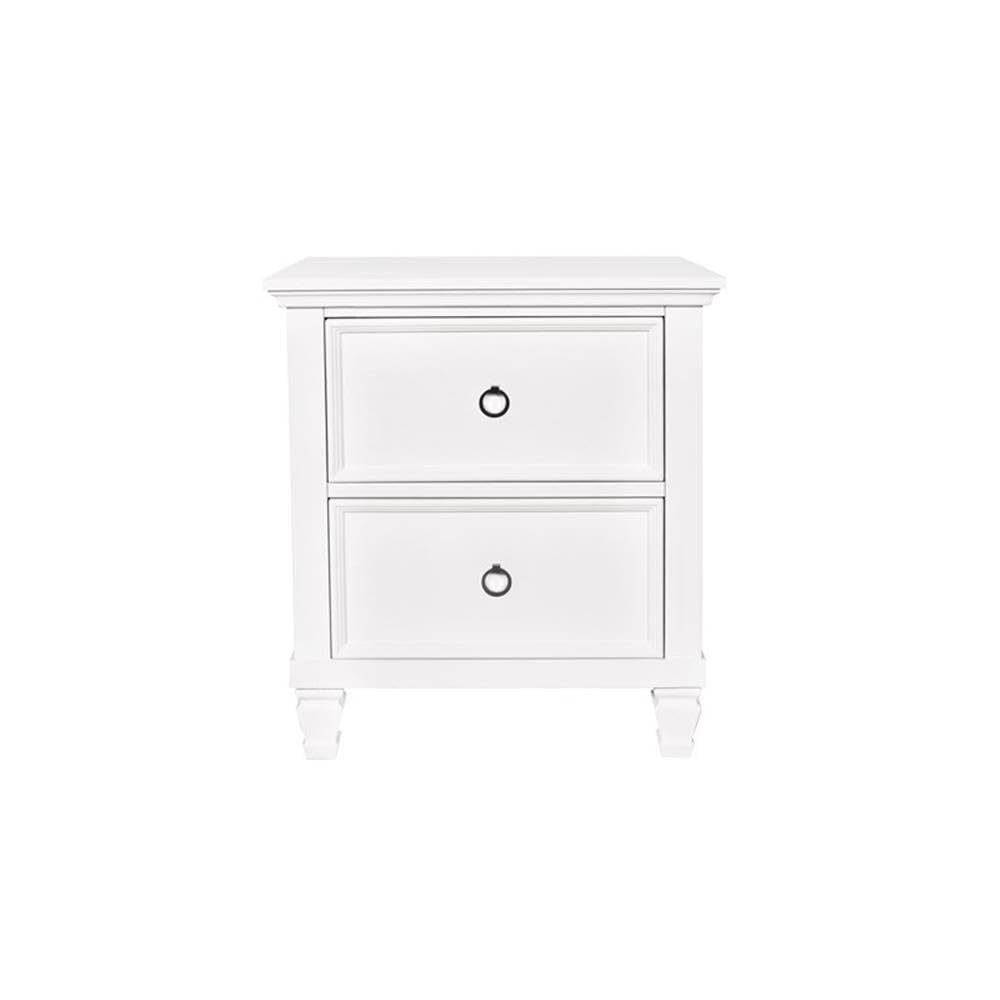 Tamarack Wood 2-Drawer Nightstand, White