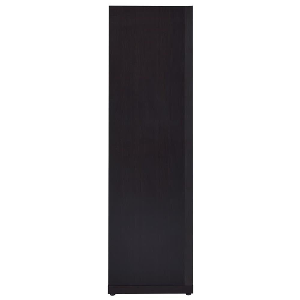 6 Shelf Narrow Corner Bookcase in Cappuccino