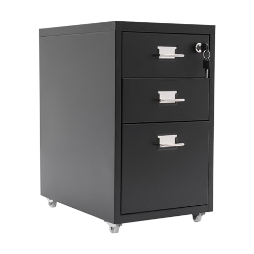 3 Drawer File Cabinets with Lock,Metal Filing Storage Cabinets,Locking Vertical File