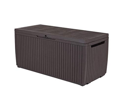 123 x 53.5 x 57 cm Springwood Outdoor Plastic Storage Box Garden Furniture - Brown
