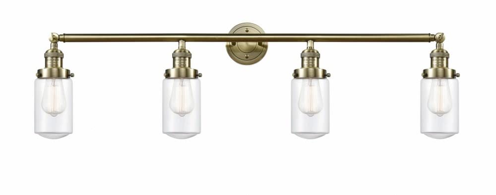 Dover - 4 Light Bath Vanity in Traditional Style-10.75 Inches Tall and 43 Inches Wide-Antique Brass Finish-Clear Glass C