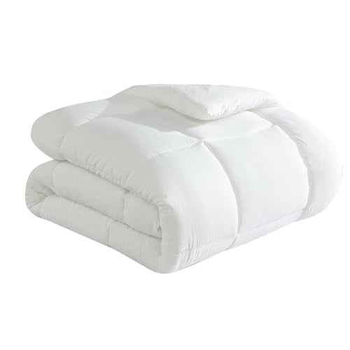 Perry Ellis Portfolio - Comforter, Down Alternative Quilted Bedding, Dorm Room Essentials, Quilted Inspired Room Decor (All Season White, Full/Queen)