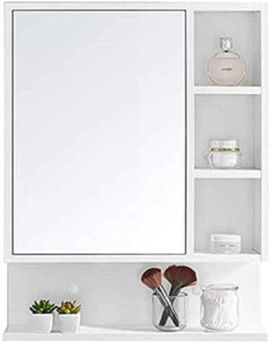 Bathroom Wall Mounted Cabinet, Storage Organizer Multi-Layer Solid Wood Mirror Cabinet