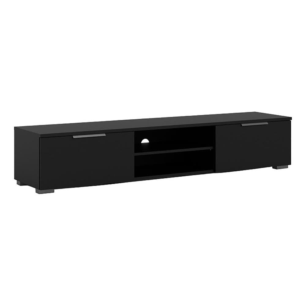 67" Modern TV Stand with Storage in Black Matte