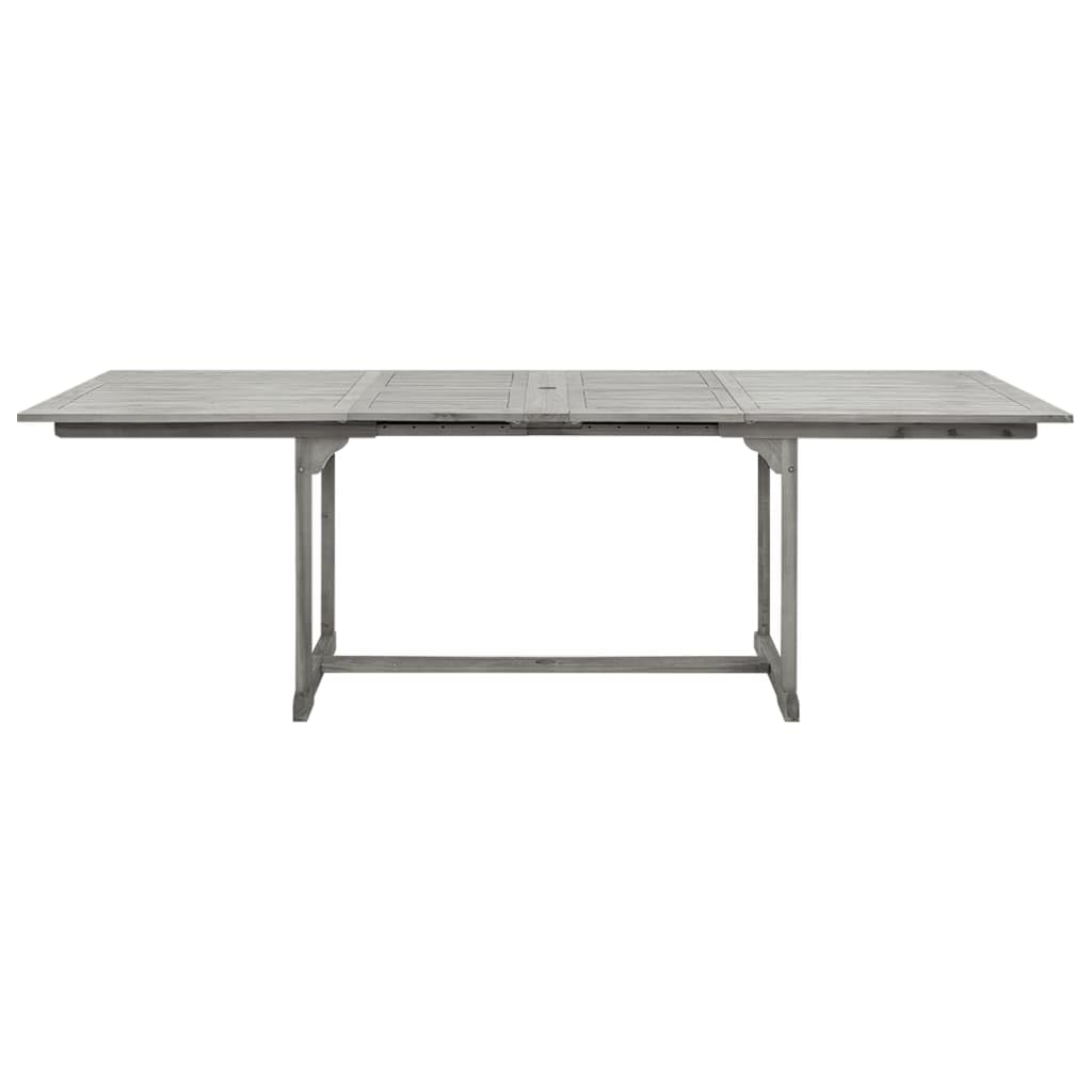 Extendable Outdoor Dining Table 63-94.5" Solid Acacia Wood with Gray Wash Finish