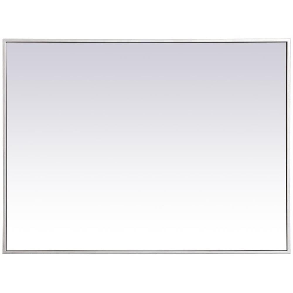 36" x 27" Contemporary Metal Frame Mirror in Silver